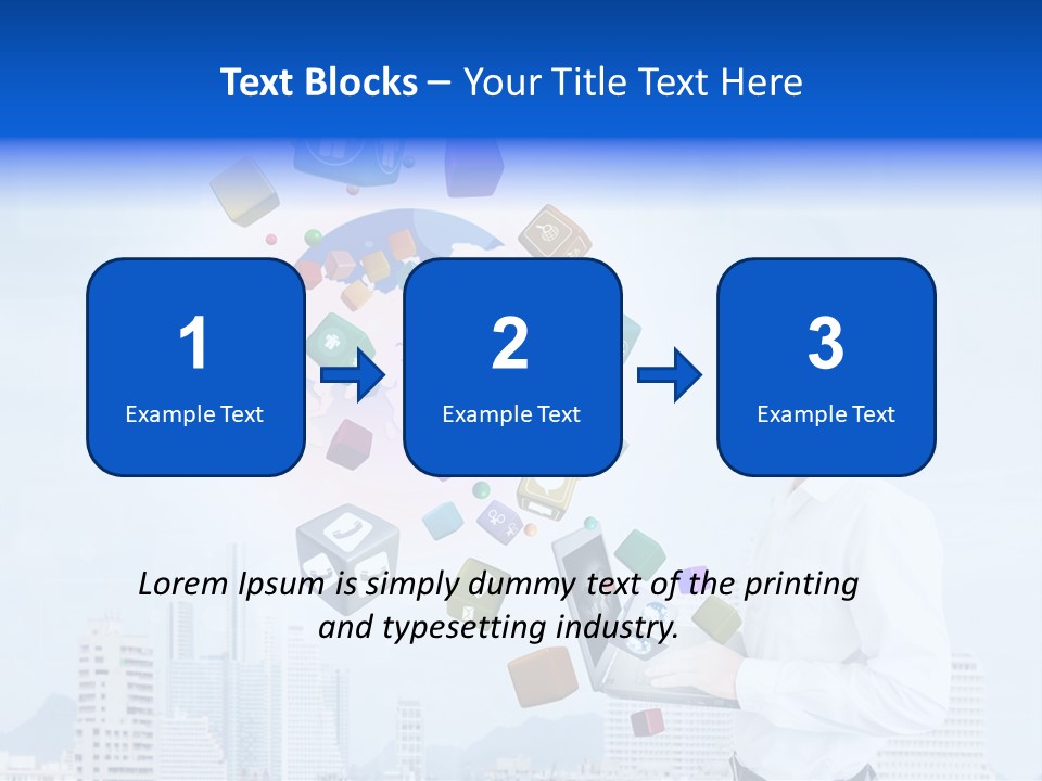 A Man Holding A Laptop Computer In His Hands PowerPoint Template