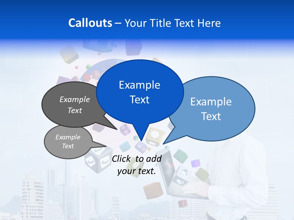 A Man Holding A Laptop Computer In His Hands PowerPoint Template