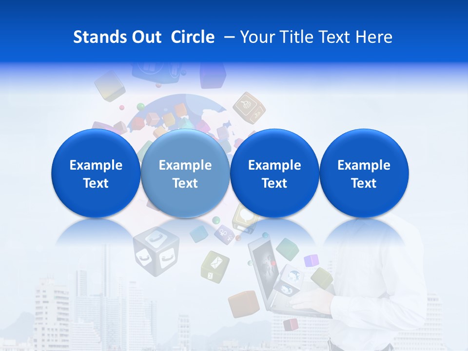 A Man Holding A Laptop Computer In His Hands PowerPoint Template