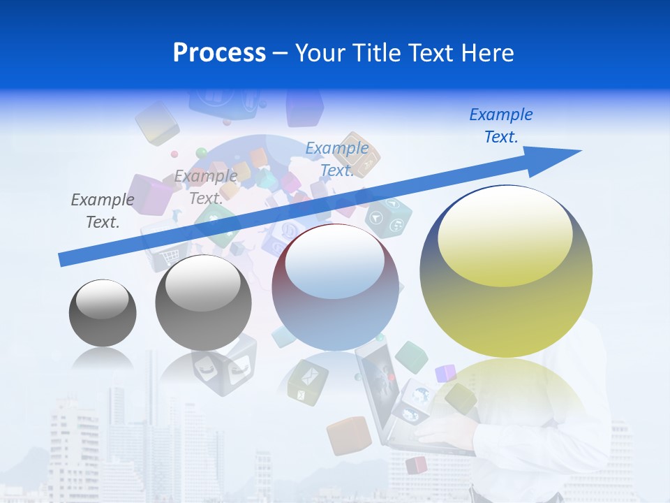 A Man Holding A Laptop Computer In His Hands PowerPoint Template
