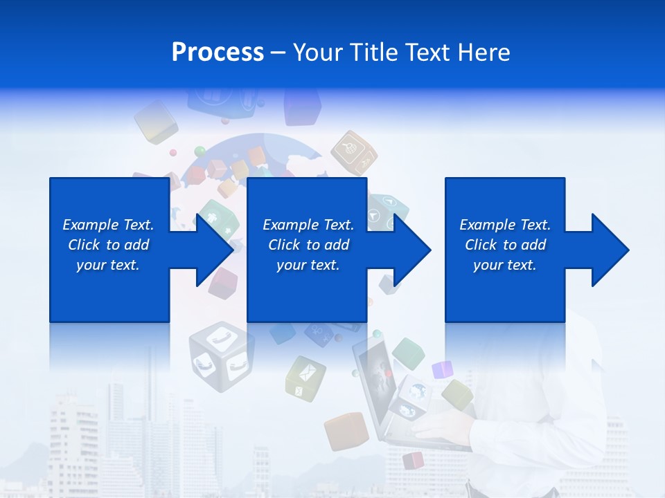 A Man Holding A Laptop Computer In His Hands PowerPoint Template