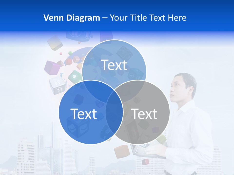 A Man Holding A Laptop Computer In His Hands PowerPoint Template