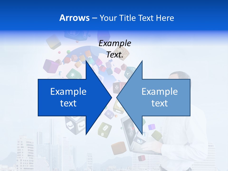 A Man Holding A Laptop Computer In His Hands PowerPoint Template