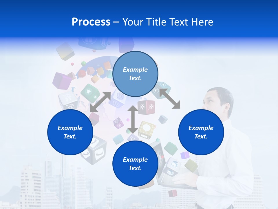 A Man Holding A Laptop Computer In His Hands PowerPoint Template