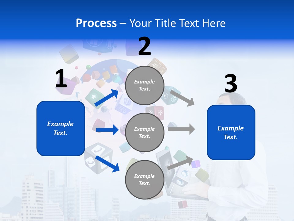 A Man Holding A Laptop Computer In His Hands PowerPoint Template