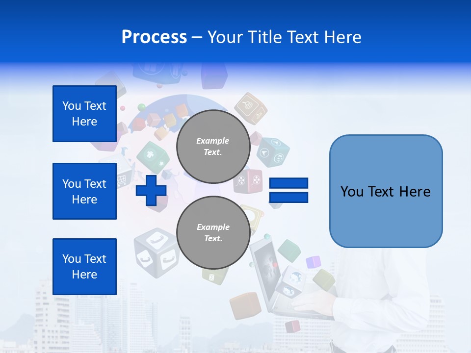 A Man Holding A Laptop Computer In His Hands PowerPoint Template