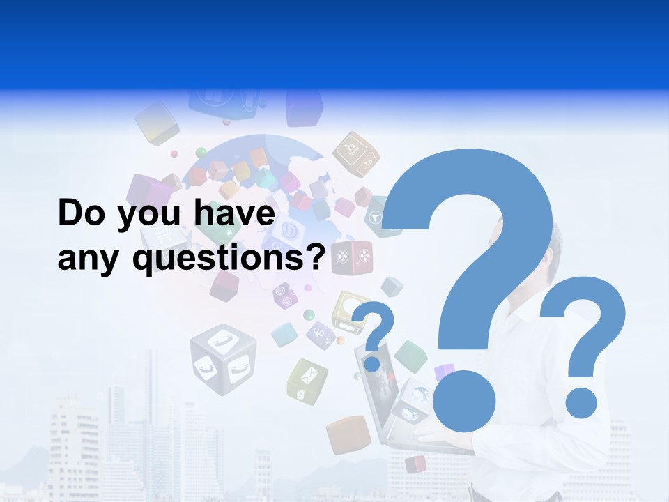 A Man Holding A Laptop Computer In His Hands PowerPoint Template