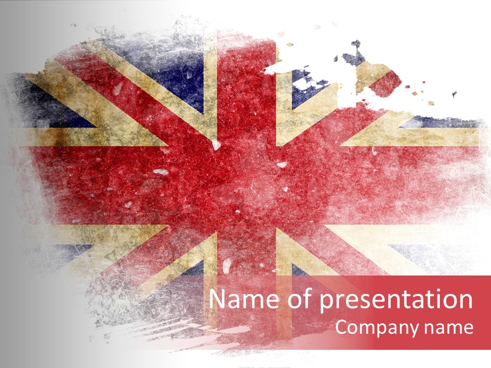A British Flag With A Grungy Effect PowerPoint Template