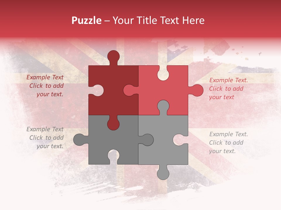 A British Flag With A Grungy Effect PowerPoint Template