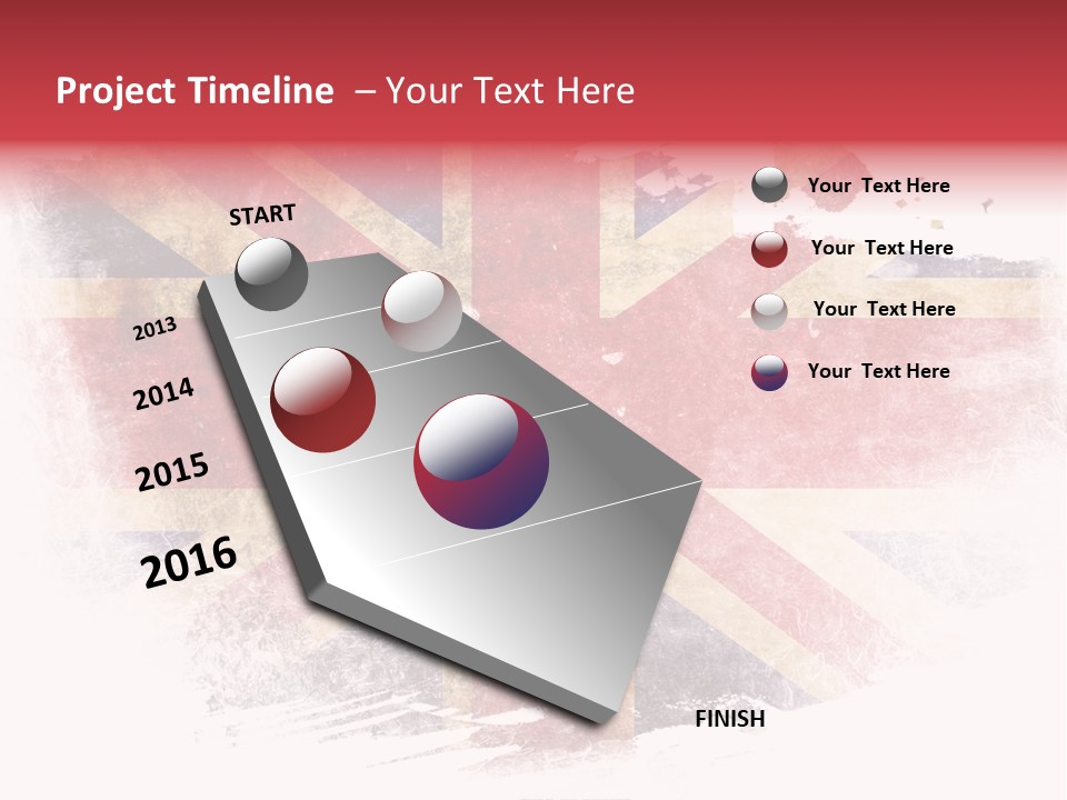 A British Flag With A Grungy Effect PowerPoint Template