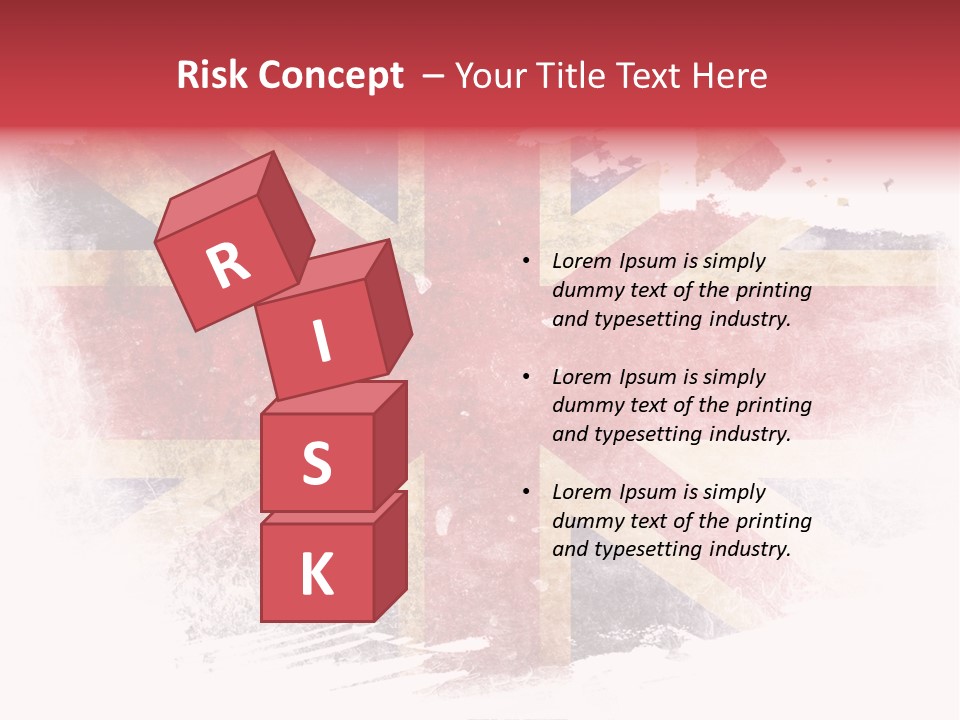 A British Flag With A Grungy Effect PowerPoint Template