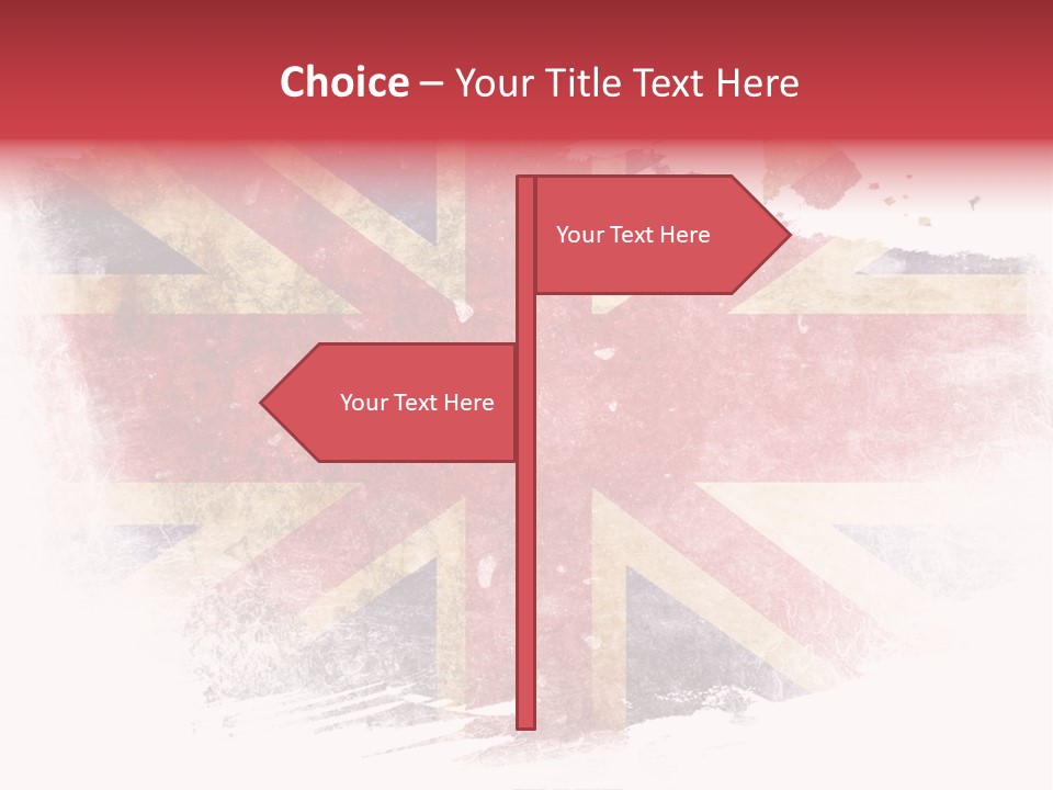 A British Flag With A Grungy Effect PowerPoint Template