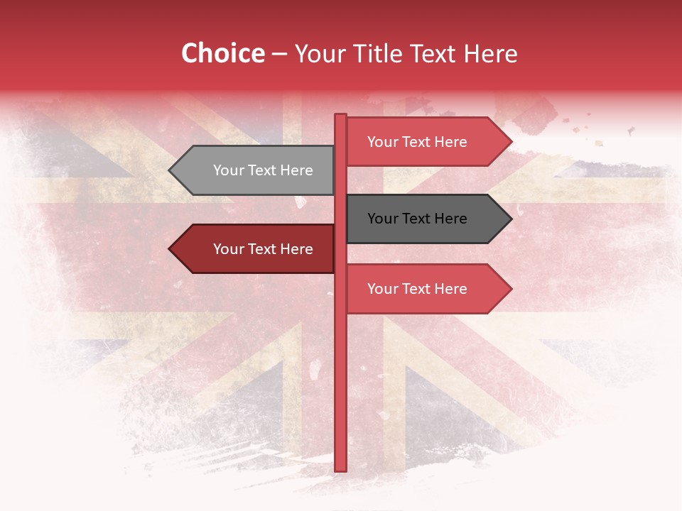 A British Flag With A Grungy Effect PowerPoint Template