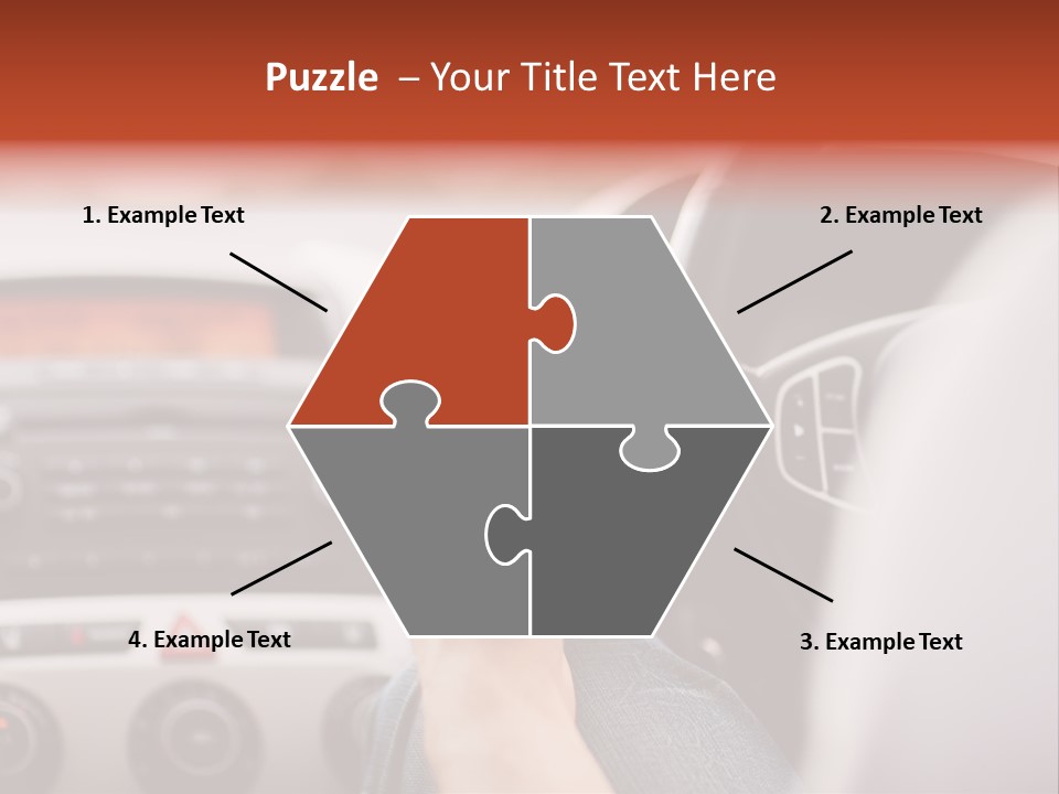 A Person Holding A Cell Phone While Driving A Car PowerPoint Template