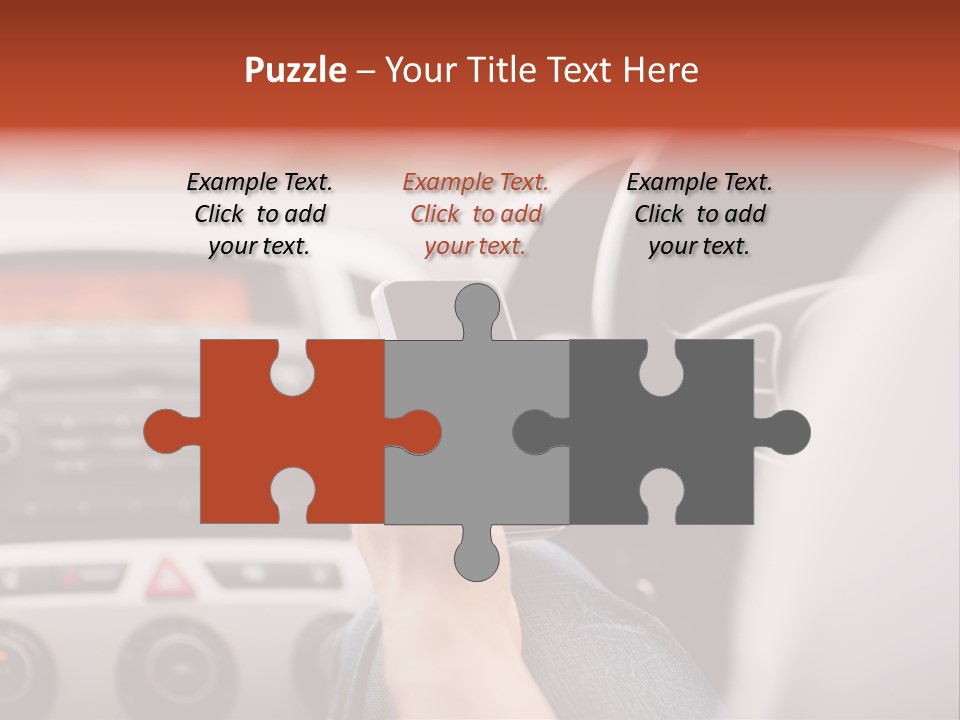 A Person Holding A Cell Phone While Driving A Car PowerPoint Template