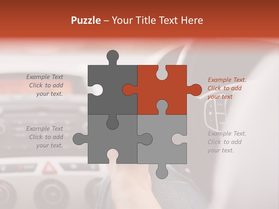 A Person Holding A Cell Phone While Driving A Car PowerPoint Template