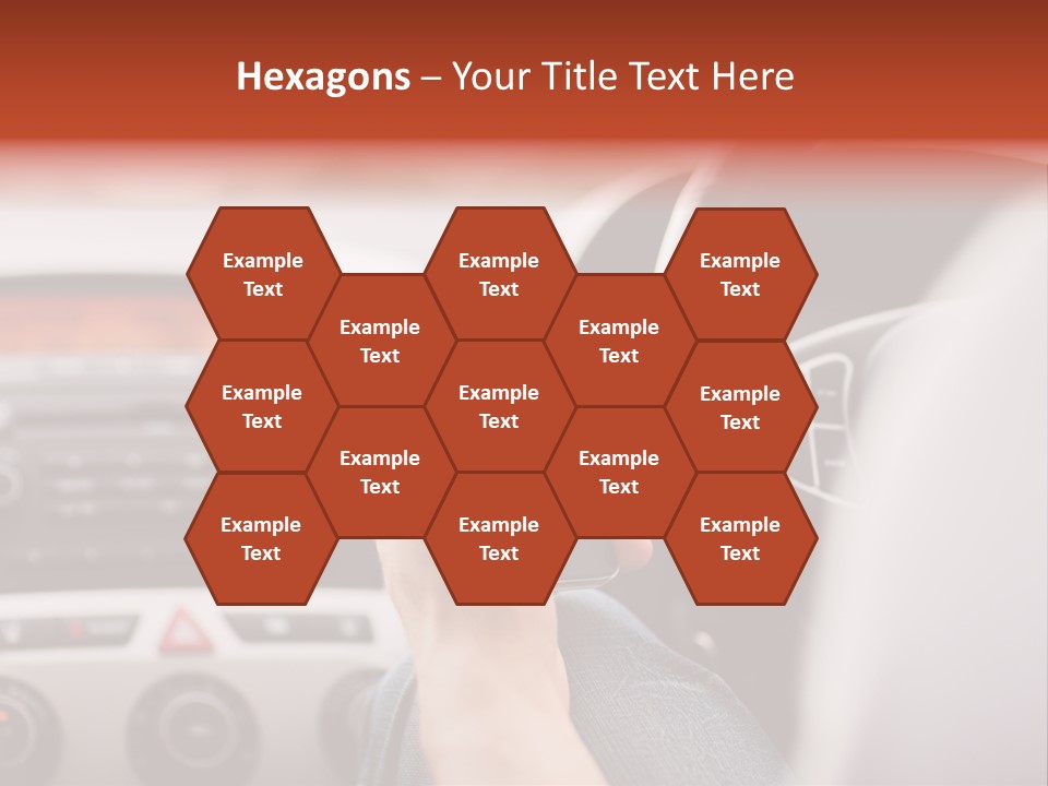 A Person Holding A Cell Phone While Driving A Car PowerPoint Template