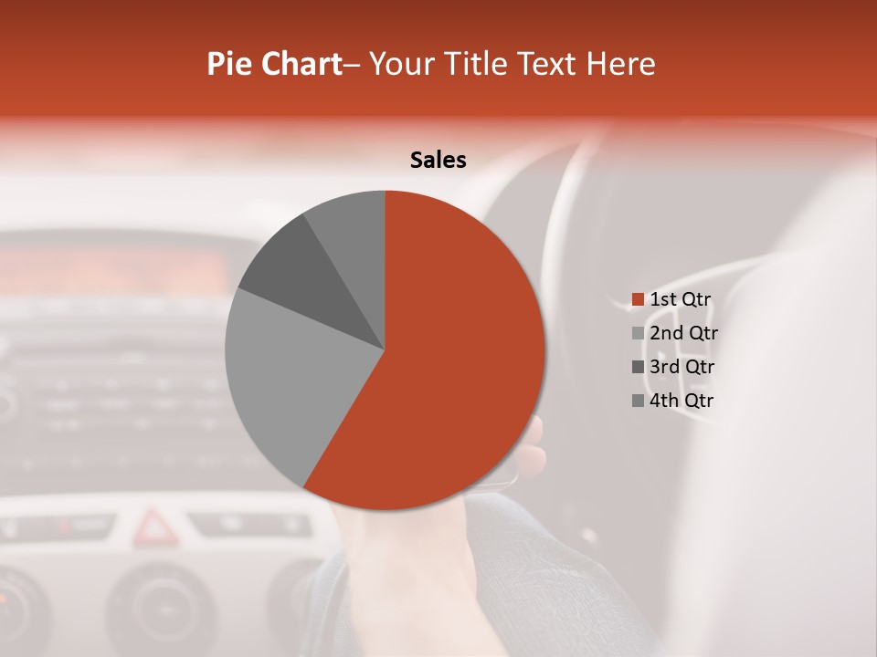 A Person Holding A Cell Phone While Driving A Car PowerPoint Template