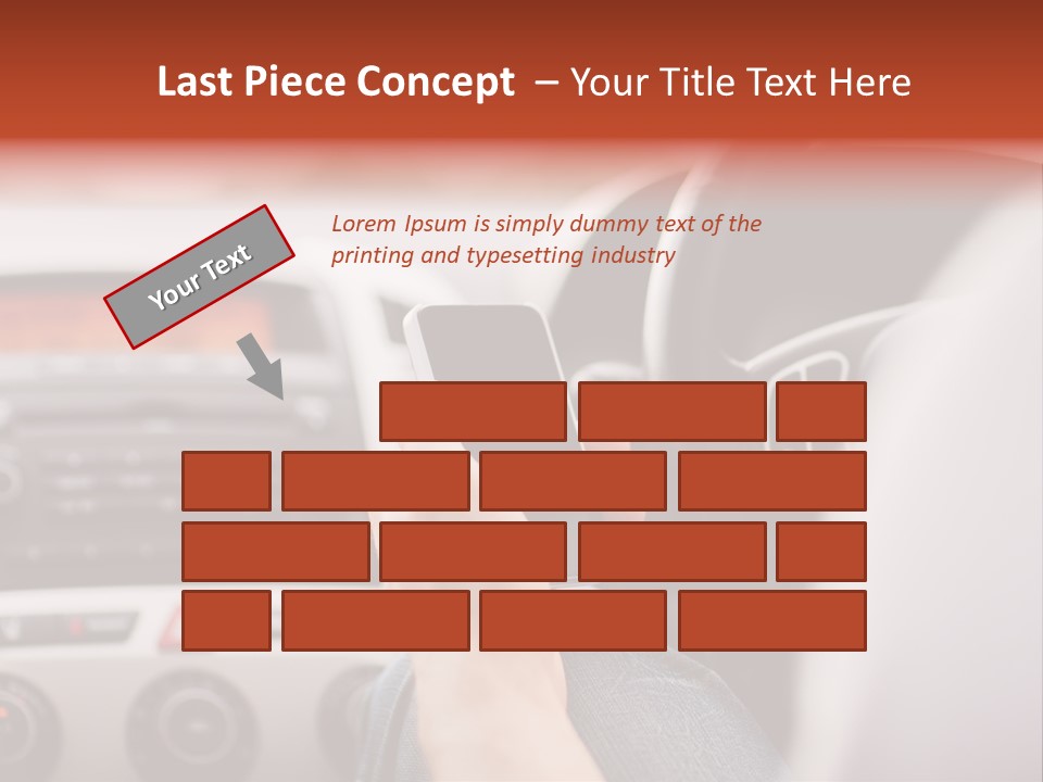 A Person Holding A Cell Phone While Driving A Car PowerPoint Template