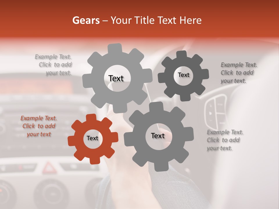 A Person Holding A Cell Phone While Driving A Car PowerPoint Template