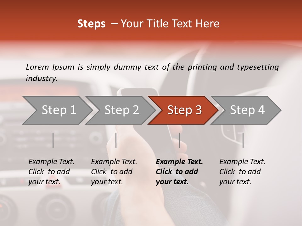 A Person Holding A Cell Phone While Driving A Car PowerPoint Template