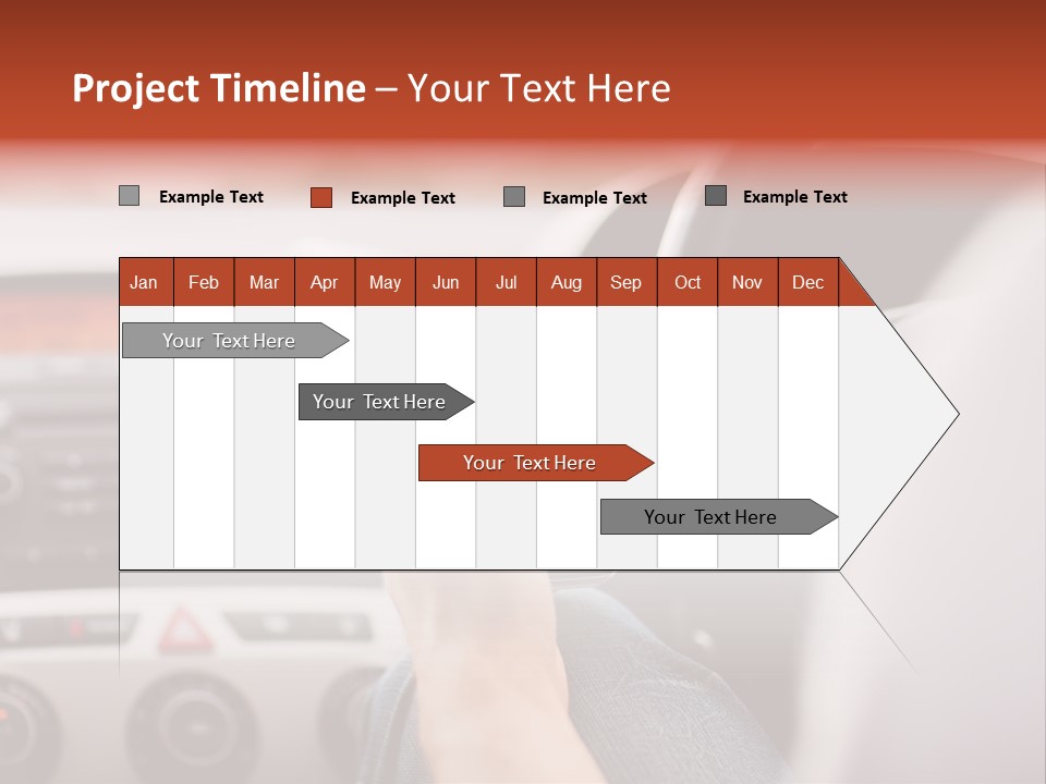 A Person Holding A Cell Phone While Driving A Car PowerPoint Template