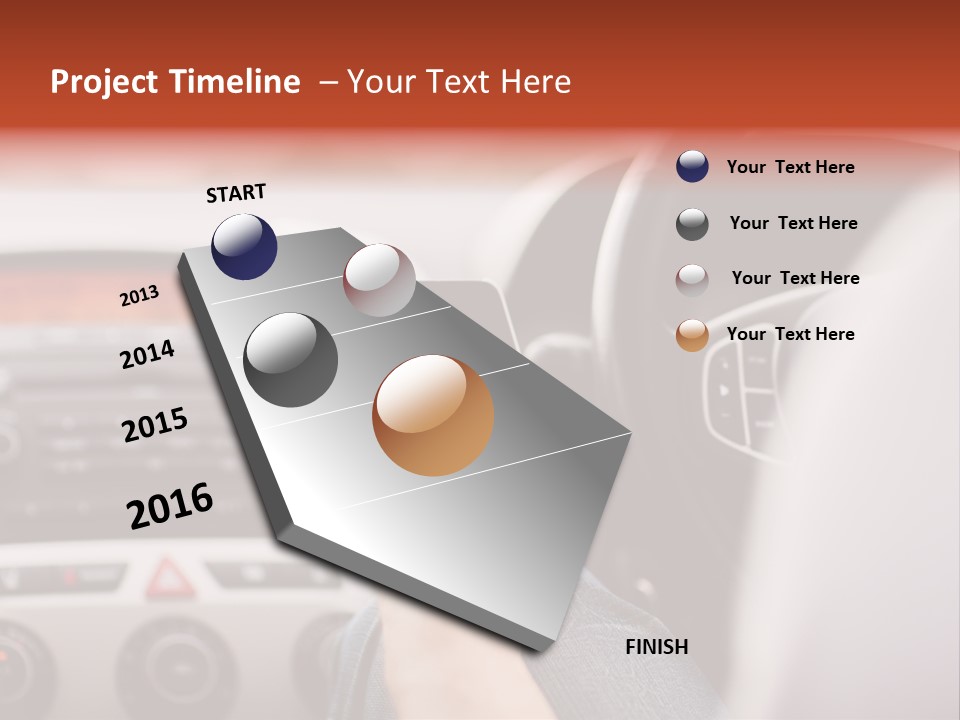 A Person Holding A Cell Phone While Driving A Car PowerPoint Template