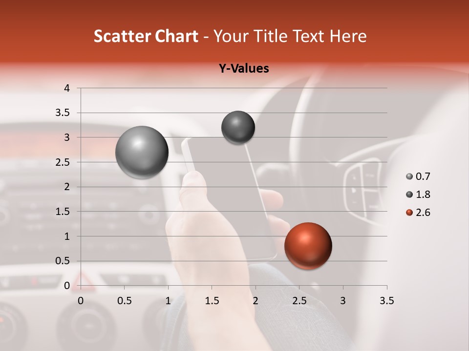 A Person Holding A Cell Phone While Driving A Car PowerPoint Template