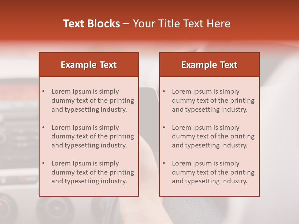A Person Holding A Cell Phone While Driving A Car PowerPoint Template
