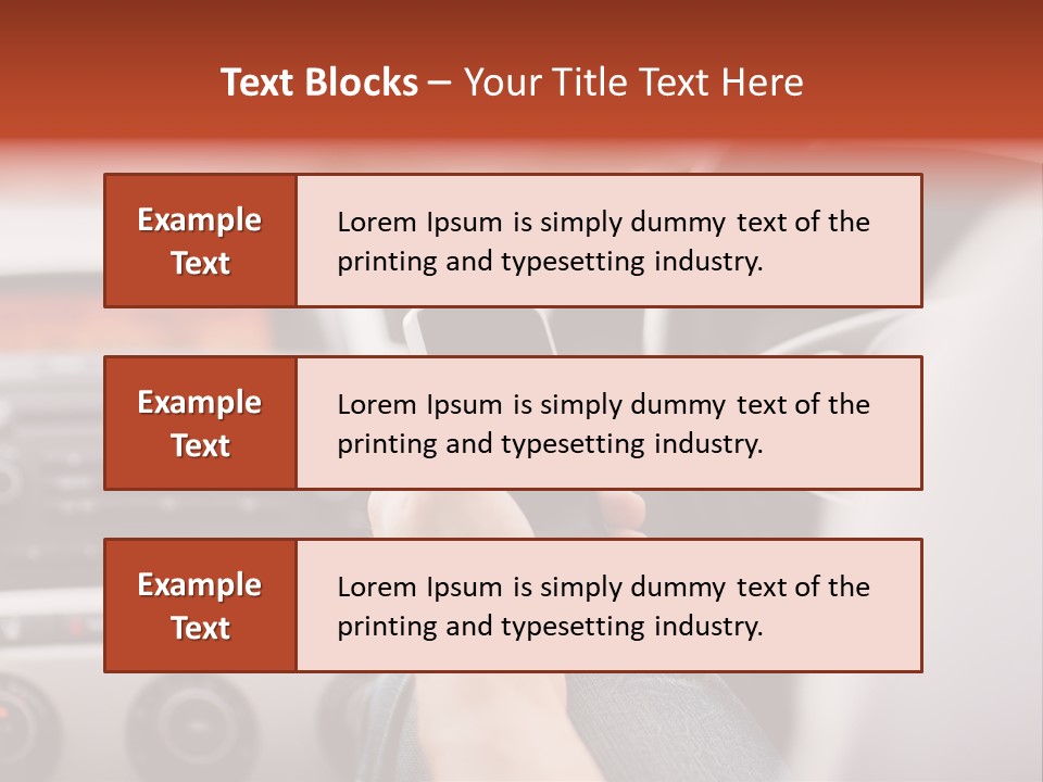 A Person Holding A Cell Phone While Driving A Car PowerPoint Template
