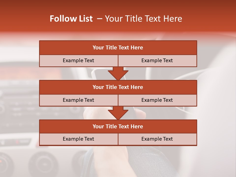 A Person Holding A Cell Phone While Driving A Car PowerPoint Template