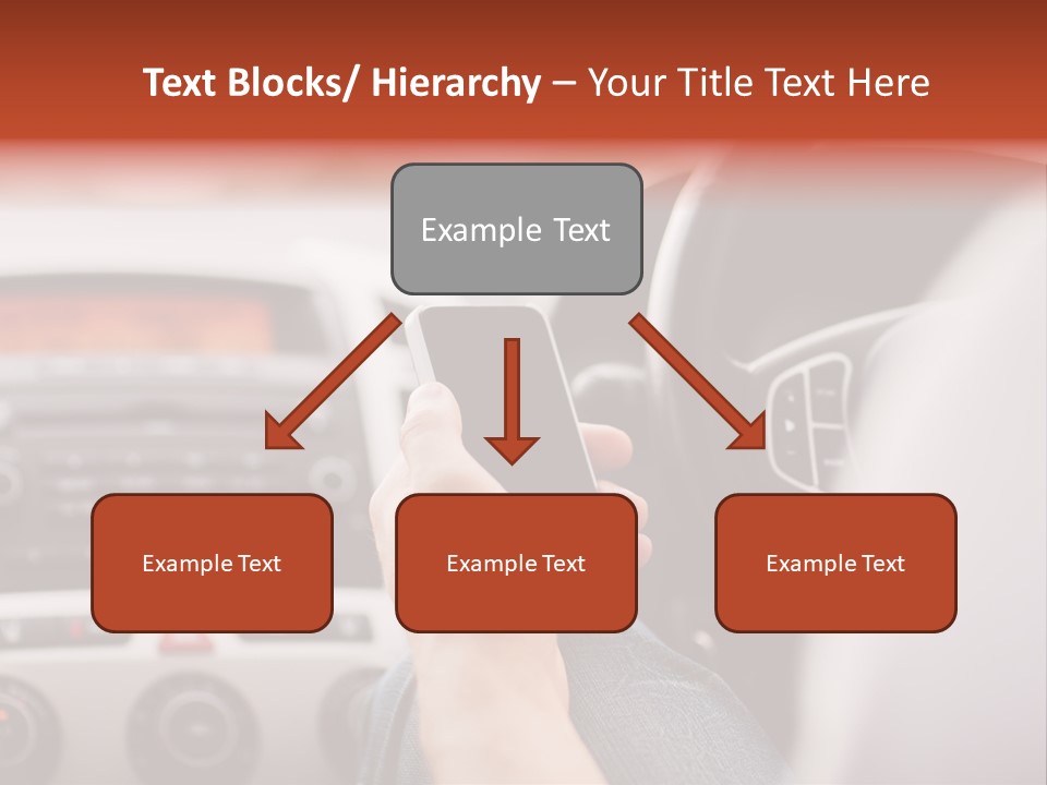 A Person Holding A Cell Phone While Driving A Car PowerPoint Template