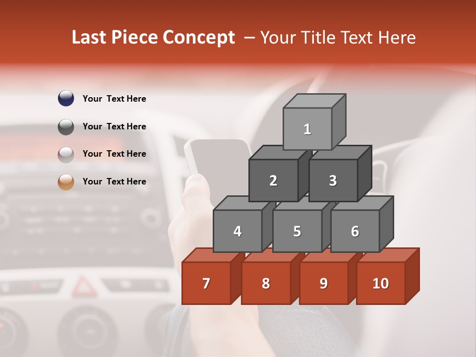 A Person Holding A Cell Phone While Driving A Car PowerPoint Template