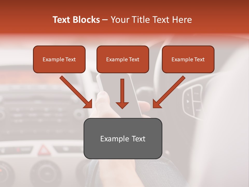 A Person Holding A Cell Phone While Driving A Car PowerPoint Template