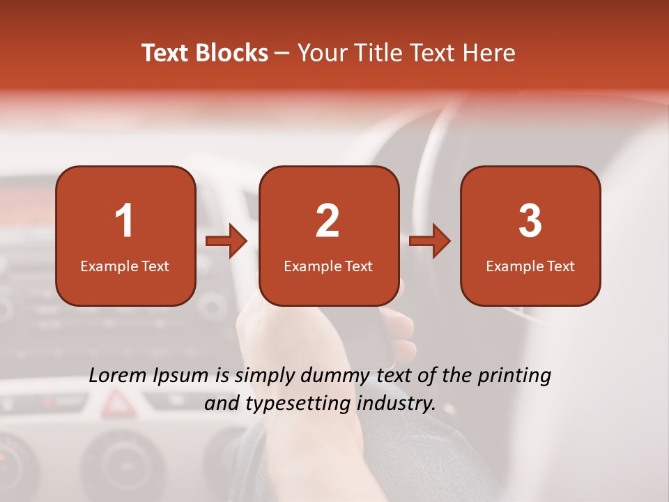 A Person Holding A Cell Phone While Driving A Car PowerPoint Template