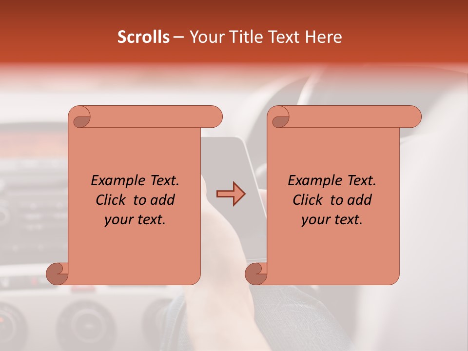 A Person Holding A Cell Phone While Driving A Car PowerPoint Template