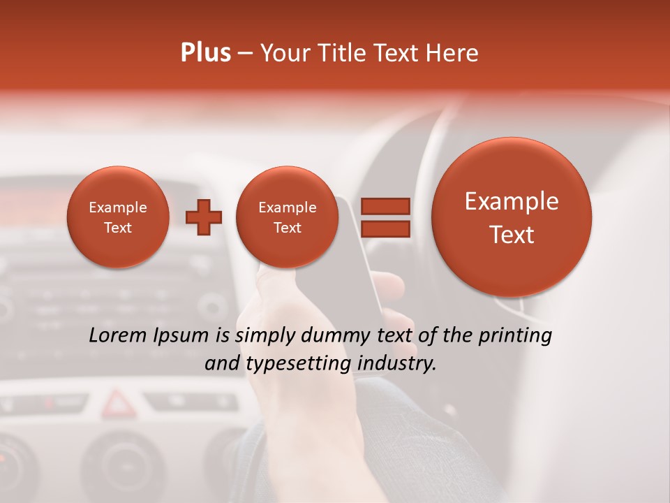 A Person Holding A Cell Phone While Driving A Car PowerPoint Template