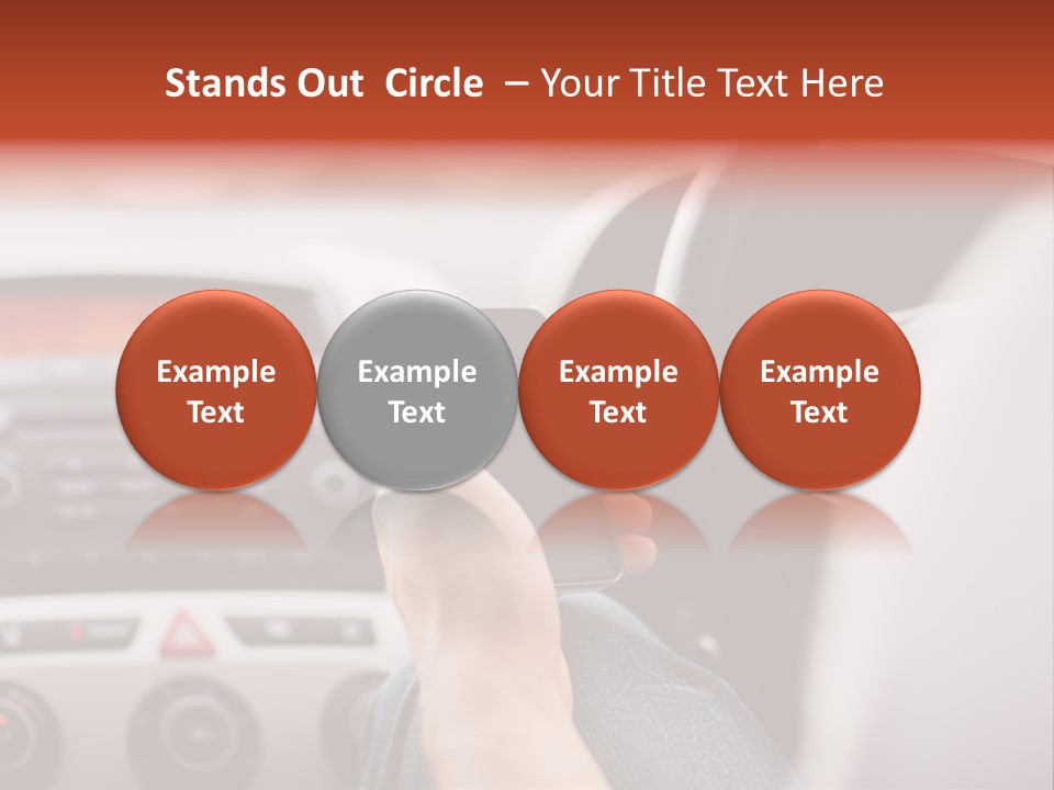 A Person Holding A Cell Phone While Driving A Car PowerPoint Template