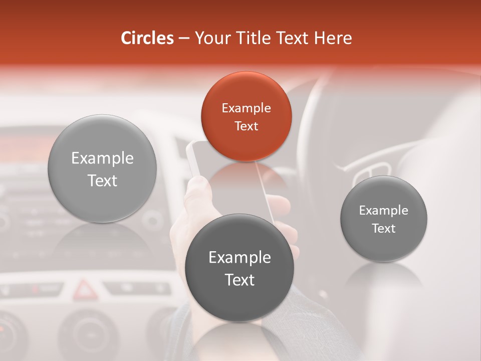 A Person Holding A Cell Phone While Driving A Car PowerPoint Template