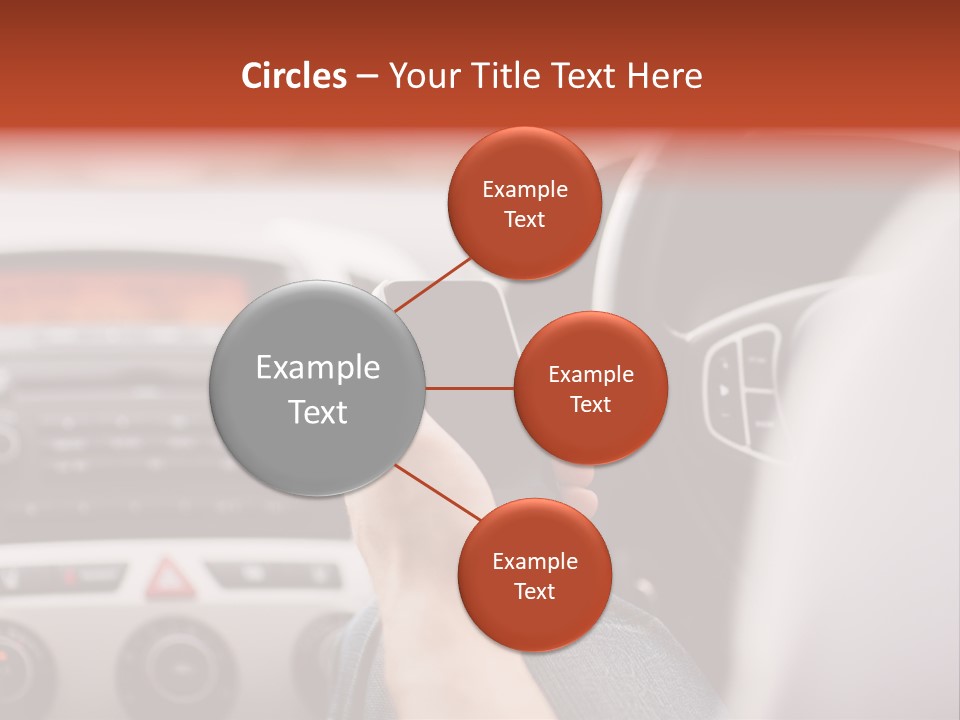 A Person Holding A Cell Phone While Driving A Car PowerPoint Template