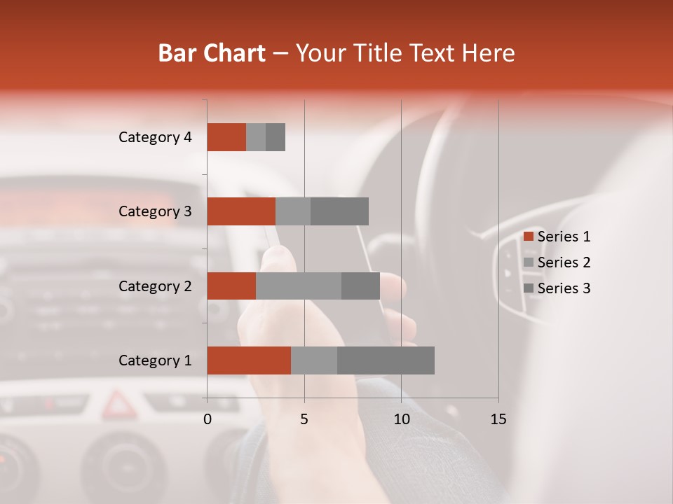 A Person Holding A Cell Phone While Driving A Car PowerPoint Template