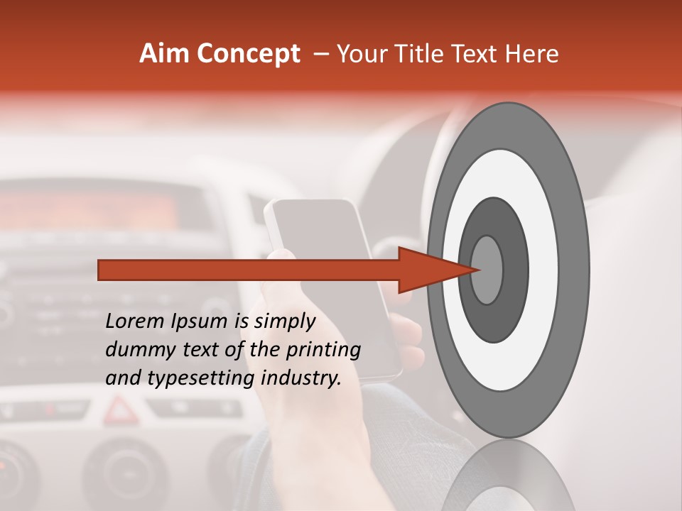 A Person Holding A Cell Phone While Driving A Car PowerPoint Template