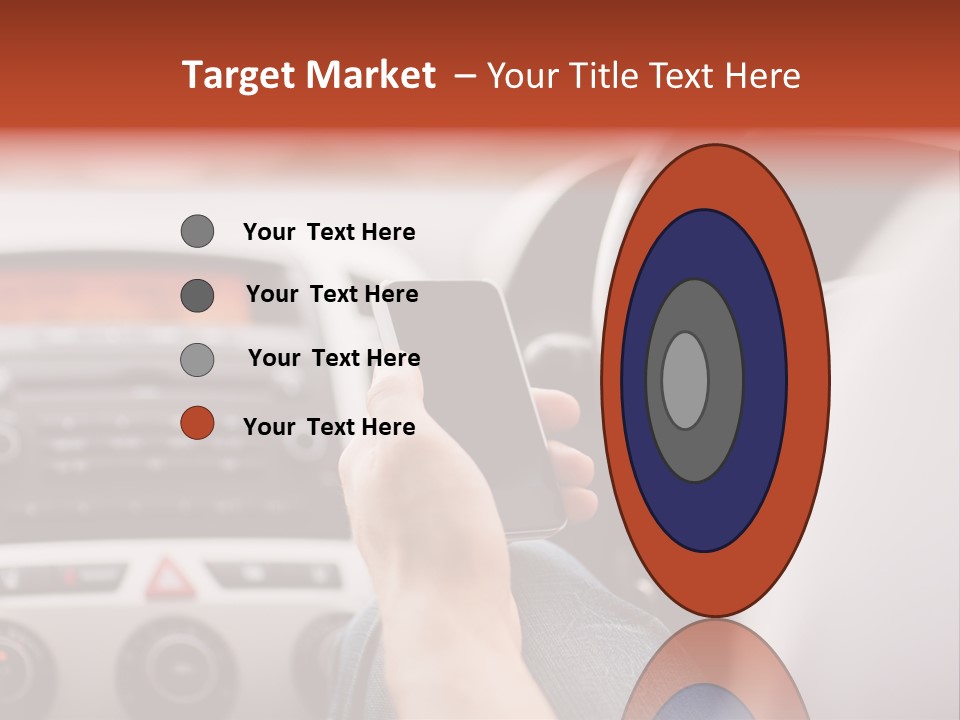 A Person Holding A Cell Phone While Driving A Car PowerPoint Template