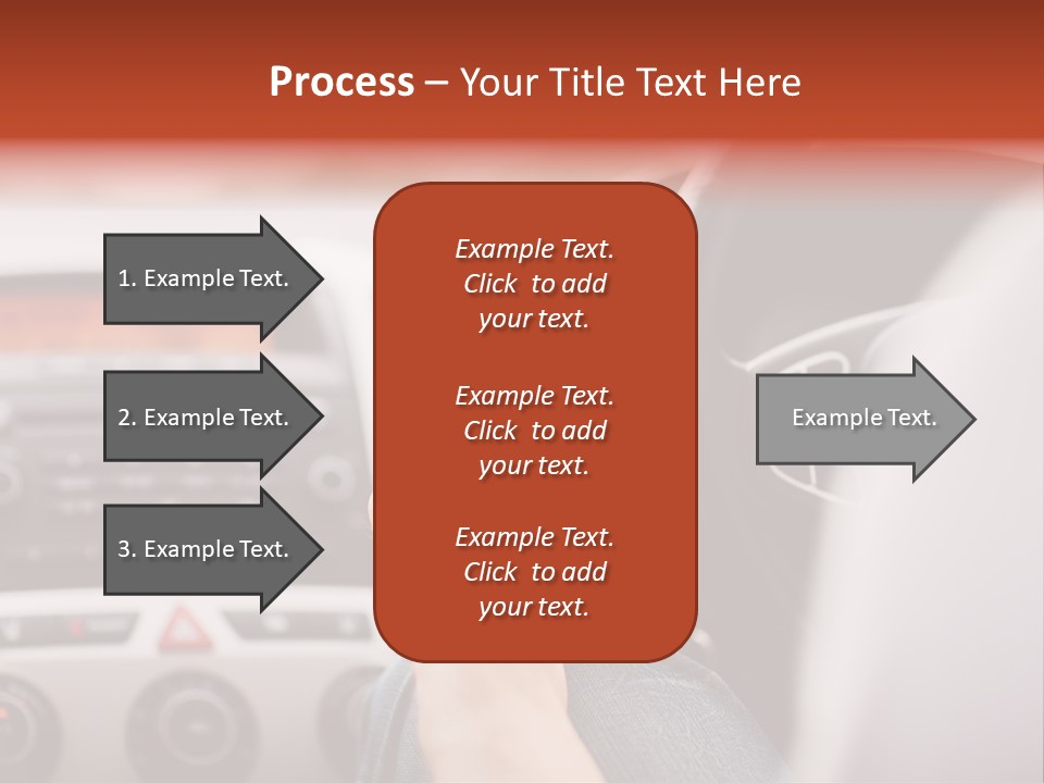 A Person Holding A Cell Phone While Driving A Car PowerPoint Template