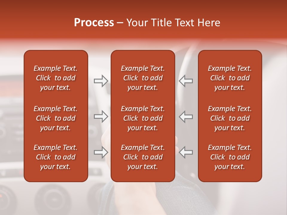 A Person Holding A Cell Phone While Driving A Car PowerPoint Template