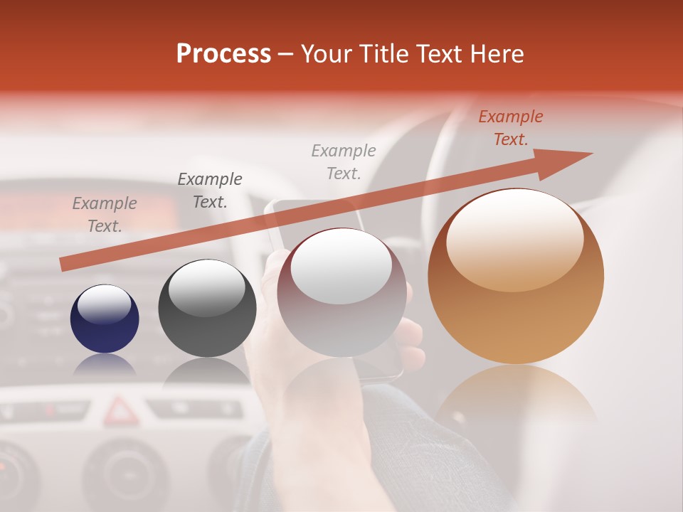 A Person Holding A Cell Phone While Driving A Car PowerPoint Template