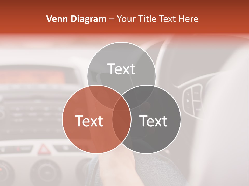 A Person Holding A Cell Phone While Driving A Car PowerPoint Template