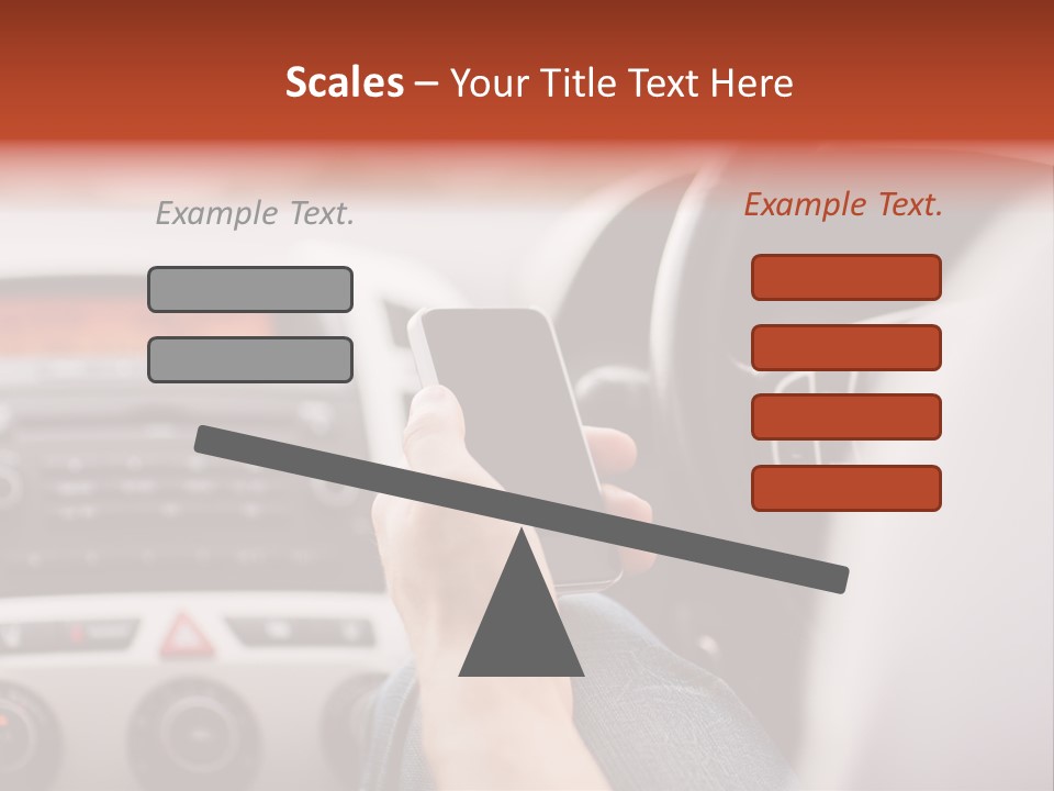 A Person Holding A Cell Phone While Driving A Car PowerPoint Template