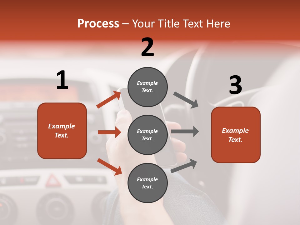 A Person Holding A Cell Phone While Driving A Car PowerPoint Template