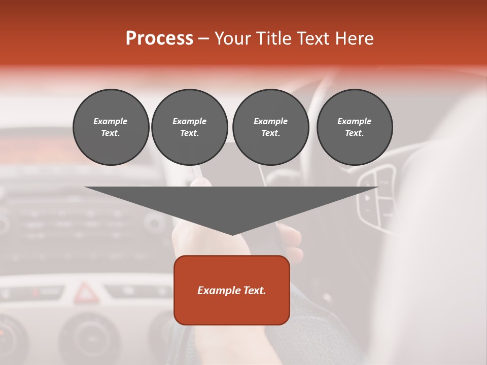 A Person Holding A Cell Phone While Driving A Car PowerPoint Template